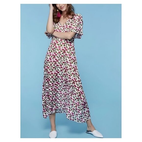 Anthropologie Roller Rabbit NWT Dakini Floral Lune Floral Dress Women's Sz XS - Picture 1 of 9